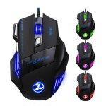 [5500 dpi souris de jeu led optique] 7 boutons souris gaming filaire profesionnel gaming mouse usb avec ...
