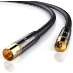 5m c�ble d'antenne coaxial hdtv, c�ble antenne tv m�le femelle, fiches antenne iec coaxiales, full hd ...