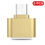 5pcs usb 2. 0 type - c otg cble adaptateur type c usb - c otg convertisseur pour xiaomi ata 5 ata 6 ...