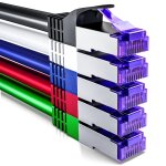 5x 0, 5m cat7 c�ble r�seau - 10 gigabit - court 50cm rj45 c�ble de raccordement c�ble ethernet (cuivre, ...