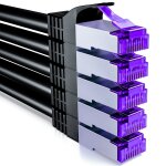 5x 1m cat7 c�ble r�seau - 10 gigabit - rj45 c�ble de raccordement c�ble ethernet (cuivre, sftp pimf blindage) ...