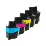 5x haute capacit cartouches d'encre compatibles - cyan / yellow / magenta / black pour brother / fax ...