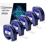 5x ruban pour etiqueteuse compatible pour dymo letratag ruban 12mm x 4m plastique noir sur blanc, recharge ...