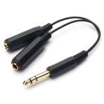 6. 35mm fiche mle  2 x connecteur femelle 1 / 4  trs connecteur audio stro cble d'enceinte, distributeur ...