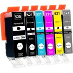 6 cartouches d'encre avec puce compatible avec canon pgi - 520 / cli - 521 (1x noir, 1x noir - photo, ... 6 cartouches d'encre avec puce compatible avec canon pgi - 520 / cli - 521 (1x noir, 1x noir - photo, ...