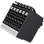 6 - pack t1291 noir cartouche d'encre compatible pour epson t1291 pour epson stylus sx235w sx420w sx425w ...