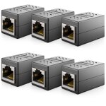 6 pi�ces rj45 coupleur (1000 mbit) gigabit c�ble lan rallonge c�ble r�seau ethernet adaptateur connecteur ...