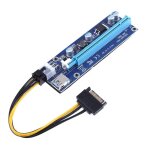 60 cm pcie pci - e carte riser pci express extender 1x  16x usb 3. 0 sata  6pin ide molex adaptateur ...