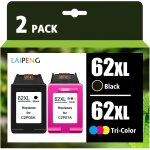 62xl 62 xl cartouche d'encre remanufactures pour hp envy 5540 5542 5543 5544 5545 5640 5642 5644 5646 ...