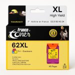 62xl - ink cartridge compatible with hp 62xl - pack 3 colours size xl - for hp envy 5540 - 5542 - 5543 ...