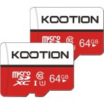 64gb micro sd card 2 pack uhs - i memory card speed up to 90m / s, tf micro sdxc, class 10, u1 for drone ...
