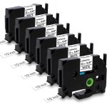 6x 12mm 0. 47 noir sur blanc ruban compatible pour brother tz tze - 231 tze231 lamin� cassette compatible ...