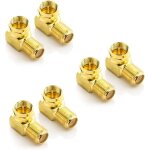 6x adaptateur satellite coud  90 pour cble coaxial - femelle f, cble satellite, coupleur - 6 pices ...