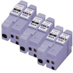 6x - black + tri - colour pour canon / pixma / smartbase / imageclass / photo / multipass / bubble / ...