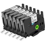 6x compatible avec brother ruban tze - 231 laminated 12mm 0. 47 noir sur blanc recharge tze ruban pour ...
