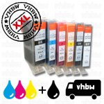 6x recharges cartouches d'encre pour imprimante canon 525 / 526 - serie + puce