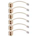 6x rj11 6p4c 2 voies telephone sortie adaptateur jack ligne de separation beige 6x rj11 6p4c 2 voies telephone sortie adaptateur jack ligne de separation beige
