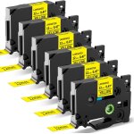 6x compatible ruban remplacement pour brother p - touch tz tze - 631 12mm x 8m cassette pour �tiqueteuse ...