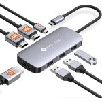 7 - en - 1 docking station double moniteur, hub ubs c vers 2 hdmi 4k, displayport 8k, 100w pd, usb x ...