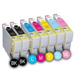 7 cartouches dencre ink pro non oem pack couleurs t0801 bk - t0804 y pour epson stylus photo px650