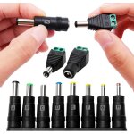 8 - en - 1 adaptateur d'alimentation dc, 5. 5x2. 1 mm femelle a mle adaptateur, barrel jack connecteur, ...