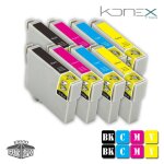 8 cartouches d'encre multi couleur compatibles t0711 bk - t0714 y avec imprimante epson stylus dx4050 ...