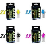 8 cartouches d'encre type lm100bk x2 noir 500 pages, lm100c x2 cyan lm100m x2 magenta lm100y x2 jaune ...