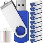 8 gb usb flash drive pack of 10 � 8 gb 10 piece rotating usb flash disk pendrives � blue usb 2. 0 memory ...