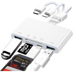 8 in 1 multi - function sd card reader with memory card slot, usb / usb c port, sd card adapter for phone ...