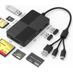 8 in 1 sd card reader & usb - sd / tf / cf / xd / ms / microsd sd card adapter for iphone / mac / ipad ...