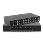 8 in 2 out 8 voies composites switcher av 3 rca video l / r slecteur de bote audio de commutateur 8 ...