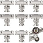 8 pi�ces bnc 3 - voie 1 m�le � 2 femelle t adaptateur, r�partiteur bnc type - t m�le vers double femelle, ...