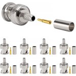 8 pi�ces connecteurs bnc m�les � sertir pour c�ble coaxial rg58 rg142 rg400 lmr195, adaptateur bnc m�le ...