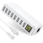 8 - port usb charging dock with lcd display multiple charger for iphone 14 / 13 / 12 / 11, galaxy s23 ...