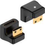 8k u shape mini hdmi adapter, 48gbps down angle mini hdmi male to mini hdmi female extension adapter, ...