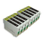 8x cartouches d'encre compatibles - avec puce - black pour epson / stylus / office / wifi dx8450 dx400 ...