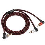 90 degree right angle 3. 5mm to 2 rca cable 3ft, 2rca male to 3. 5mm trs male stereo y splitter adapter ...