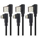 Aaotokk c�ble micro usb � angle droit de 90 degr�s usb 2. 0 a m�le vers 2. 0 usb micro m�le haute vitesse ...