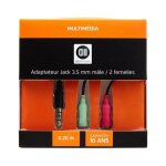 Adaptateur 1 jack male 3, 5mm 2 jack femelle 3, 5mm d2 diffusion