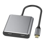 Adaptateur 2 en 1 de type c  double hdmi, cble 4k, convertisseur hd 60hz pour macbook