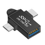Adaptateur 2 en 1 type c pour tlphone android, convertisseur de tlchargement usb vers usb, hub multifoncti ...
