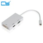 Adaptateur 3 en 1 mini dp thunderbolt displayport vers hdmi vga dvi, port d'affichage de cble pour macbook ...