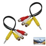Adaptateur 3, 5 mm vers rca, cble convertisseur av tv ¿ 3 rca femelle vers rpartiteur audio vido ...