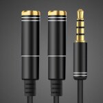 Adaptateur 3. 5mm mini - jack c�ble diviseur 1 m�le � 2 femelle audio 4 points noir