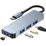 Adaptateur 4 en 1 usb hub c vers usb 3. 0 hdmi, dock compatible pour macbook pro, nintendo switch usb ...