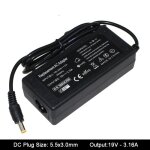 Adaptateur d'alimentation ca 19v 3. 16a 5. 5x3. 0mm, pour chargeur d'ordinateur portable samsung np300v5a ...