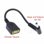 Adaptateur d'alimentation femelle vers prise carre dc 4. 5x3. 0mm 4. 5mm x 0. 6mm mle, cble convertisseur ...