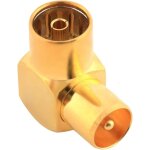 Adaptateur d'antenne femelle vers m�le iec coaxial rf coud� 90 pour tv ariel bk led 4k 3d uhd 75 ohm