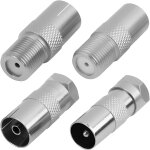 Adaptateur d'antenne tv f m�le vers femelle, connecteur coaxial rf compatible avec c�ble satellite, r�partiteu ...