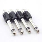 Adaptateurs audio mono rca / av jack femelle vers 6. 35mm 1 / 4 pouces mle, fiches pour microphone fm, ...